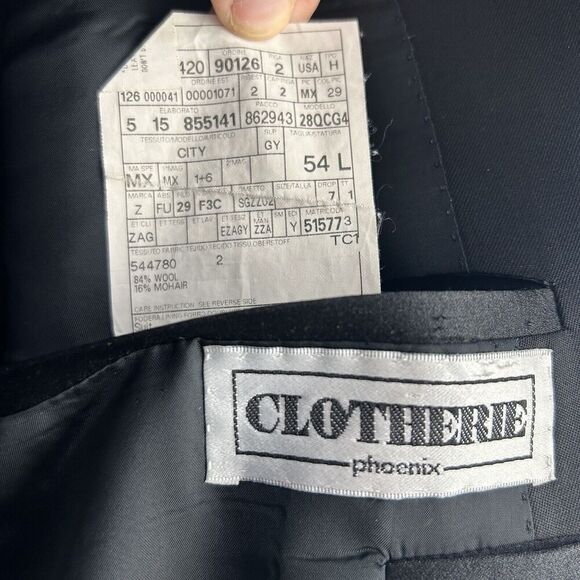 Z Zegna Black Wool Mohair Blazer Mens IT 54L / US 44 Long sport Coat Ermenegildo - Picture 6 of 8